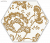 Плитка Ceramika Paradyz Shiny Lines Gold Heksagon Inserto C (19,8х17,1)